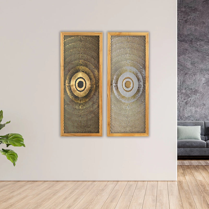 Quadro Decorativo Conjunto Para Sala Modernos Abstrato Preto Dourado Cozinha Recepção Hall Escritório