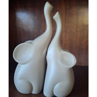 Dupla Elefantes Decorativos de Cerâmica