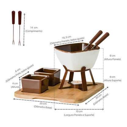 Aparelho de Fondue Cerâmico