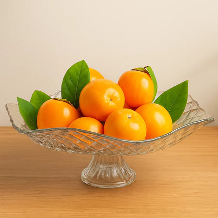 Fruteira de Vidro com Pé Gourmet – Centro de Mesa para Frutas e Saladas