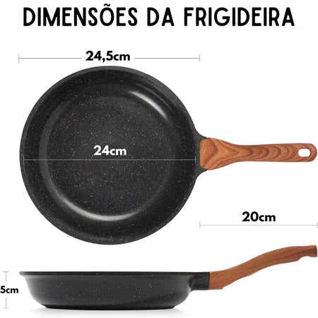 Frigideira de Cerâmica Antiaderente 24cm e 28cm – Compatível com Indução