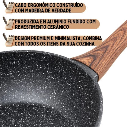 Frigideira de Cerâmica Antiaderente 24cm e 28cm – Compatível com Indução