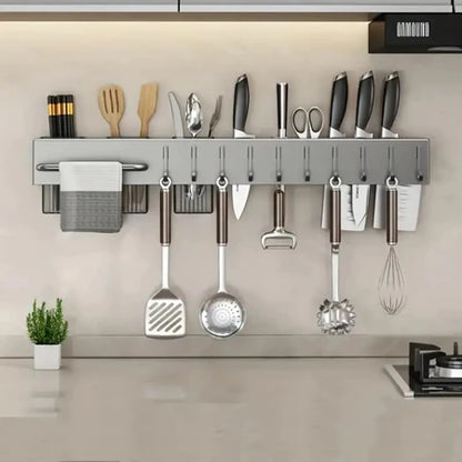 Suporte Organizador de Parede para Facas, Talheres e Utensílios – 6 ou 10 Ganchos