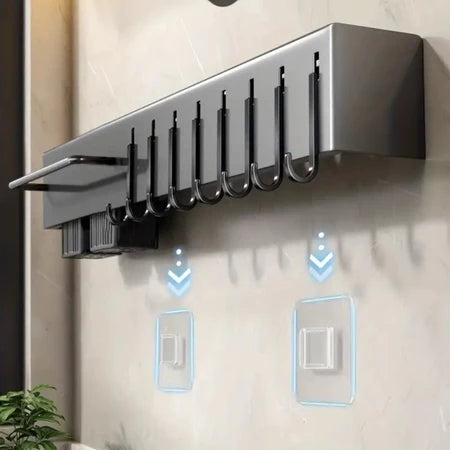 Suporte Organizador de Parede para Facas, Talheres e Utensílios – 6 ou 10 Ganchos