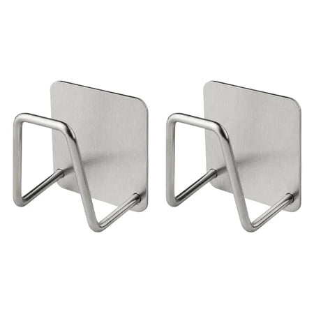 Kit 2 Suportes para Esponja em Aço Inox – Ganchos para Pia e Cozinha