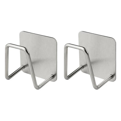 Kit 2 Suportes para Esponja em Aço Inox – Ganchos para Pia e Cozinha