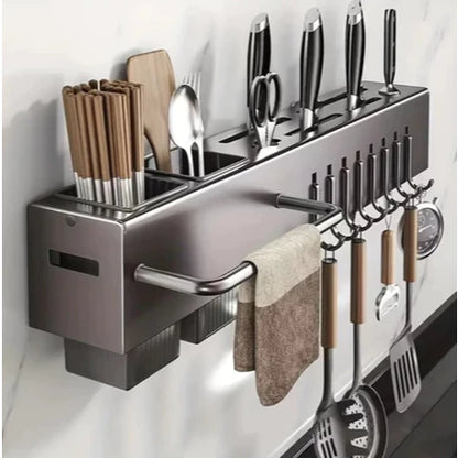 Suporte Organizador de Parede para Facas, Talheres e Utensílios – 6 ou 10 Ganchos