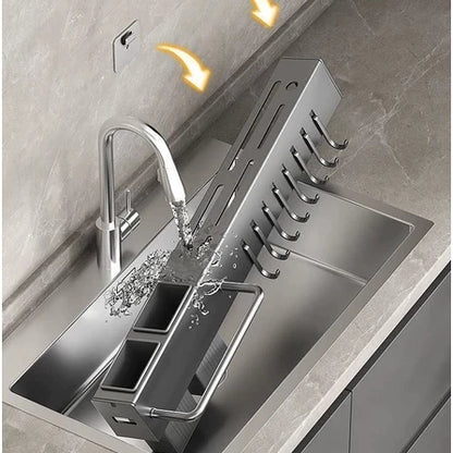 Suporte Organizador de Parede para Facas, Talheres e Utensílios – 6 ou 10 Ganchos