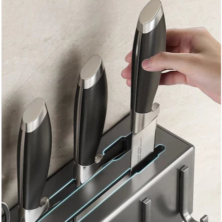 Suporte Organizador de Parede para Facas, Talheres e Utensílios – 6 ou 10 Ganchos