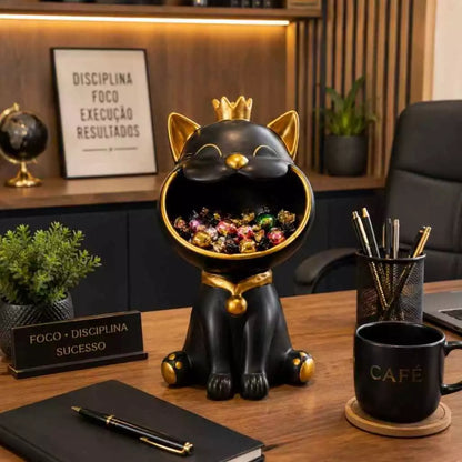 Organizador Decorativo Gato Premium Multiuso – Porta Cápsulas, Bombons, Balas e Objetos Decorativos