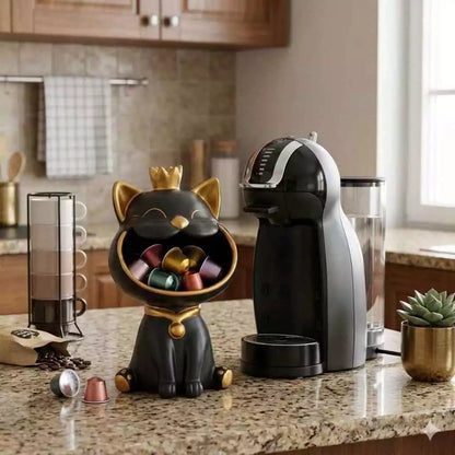 Organizador Decorativo Gato Premium Multiuso – Porta Cápsulas, Bombons, Balas e Objetos Decorativos