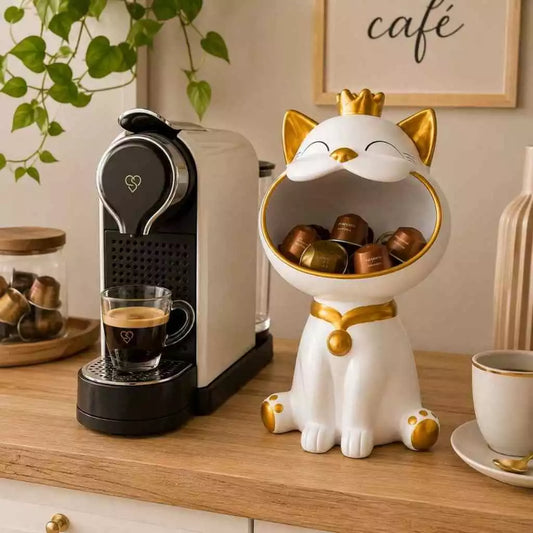 Organizador Decorativo Gato Premium Multiuso – Porta Cápsulas, Bombons, Balas e Objetos Decorativos