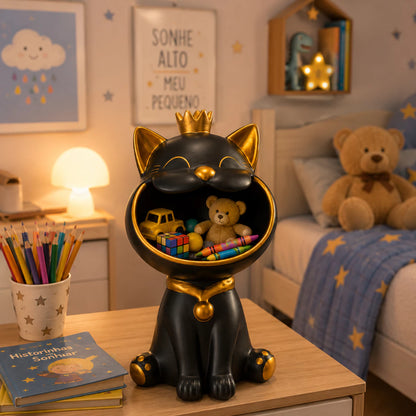 Organizador Decorativo Gato Premium Multiuso – Porta Cápsulas, Bombons, Balas e Objetos Decorativos