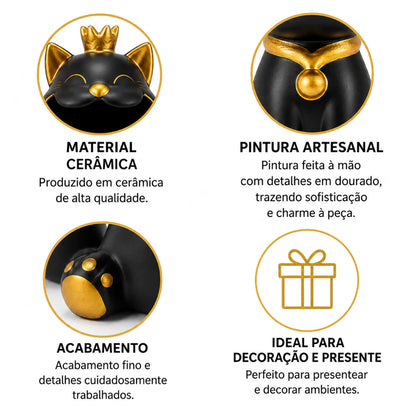 Organizador Decorativo Gato Premium Multiuso – Porta Cápsulas, Bombons, Balas e Objetos Decorativos