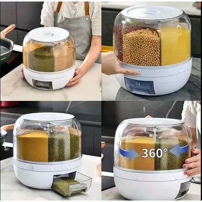 Porta-Mantimentos Giratório 360° – 6 Compartimentos Herméticos