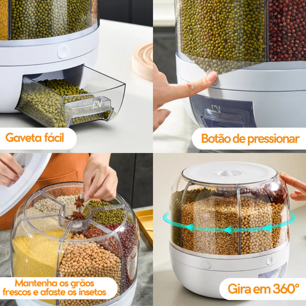 Porta Grãos e Cereais Giratório