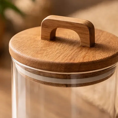 Pote De Vidro Hermético Cilíndrico Housee - Kit 3 Peças