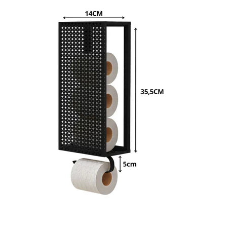 Porta Papel Higiênico de Parede em Aço – Estilo Industrial Preto ou Branco