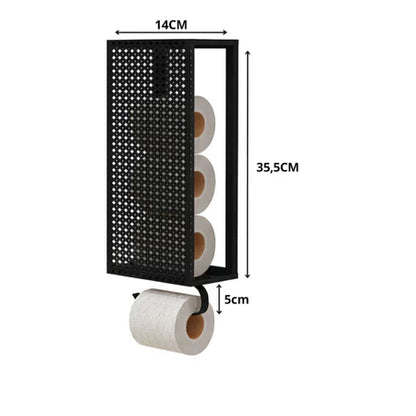 Porta Papel Higiênico de Parede em Aço – Estilo Industrial Preto ou Branco