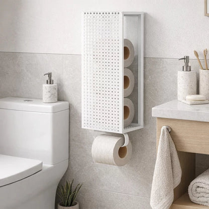 Porta Papel Higiênico de Parede em Aço – Estilo Industrial Preto ou Branco