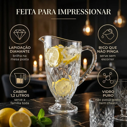 Jarra de Vidro Diamond Housee