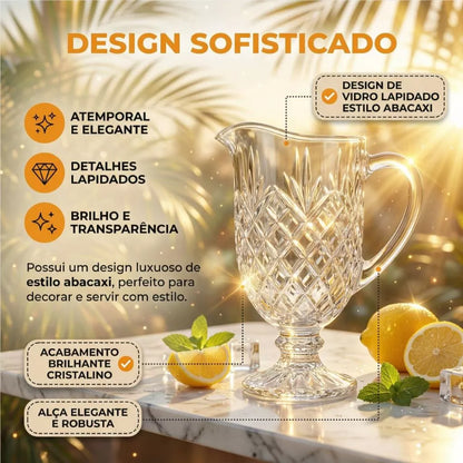 Jarra de Vidro Diamond 1,2L – Elegância e Sofisticação para Servir Bebidas com Estilo