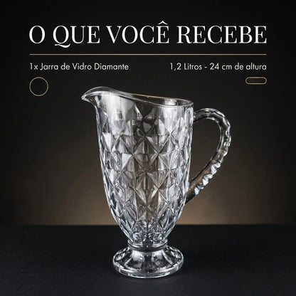 Jarra de Vidro Diamond Housee