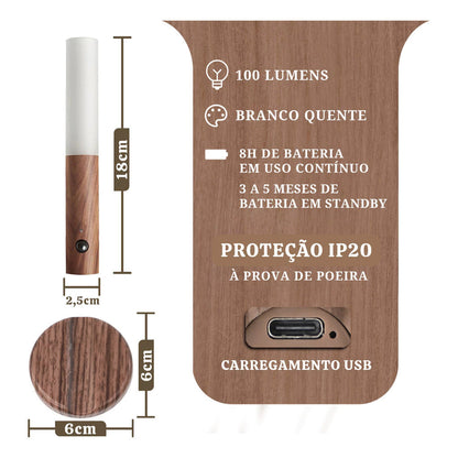 Luminária Bastão Portátil Recarregável