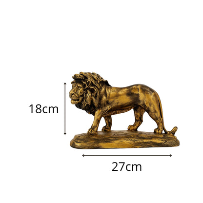 Escultura Leão Gold Housee