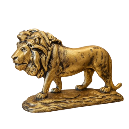 Escultura Leão Gold Housee