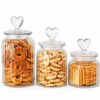 Pote de Vidro Hermético Love - Kit