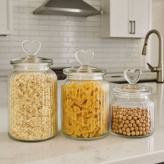 Pote de Vidro Hermético Love - Kit