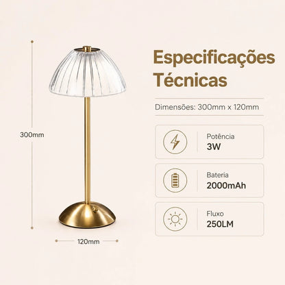 Abajur de Mesa Dourado com Cúpula Housee