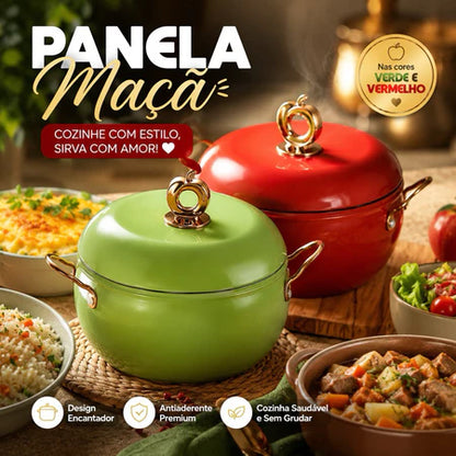 Panela Maçã 8 Litros Antiaderente Premium com Tampa