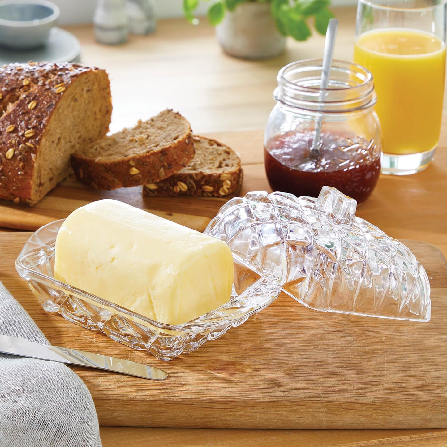 Manteigueira De Vidro Cristal Housee