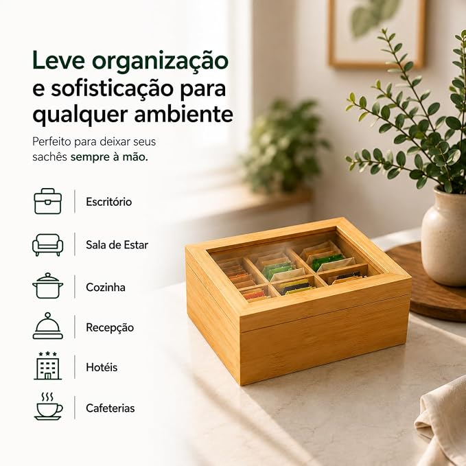 Caixa Organizadora Decorativa Multiuso Bambu