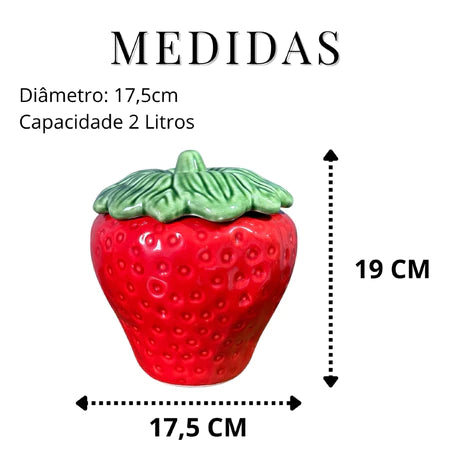 Compoteira Morango Cerâmico