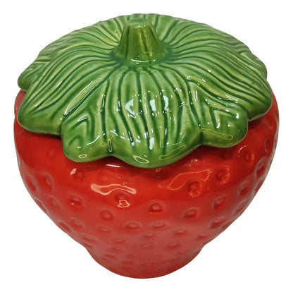 Compoteira Morango Cerâmica Esmaltada