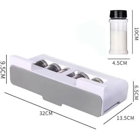Organizador Porta Temperos Embutido com 6 Potes para Cozinha