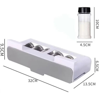 Organizador Porta Temperos Embutido com 6 Potes para Cozinha