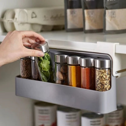 Organizador Porta Temperos Embutido com 6 Potes para Cozinha