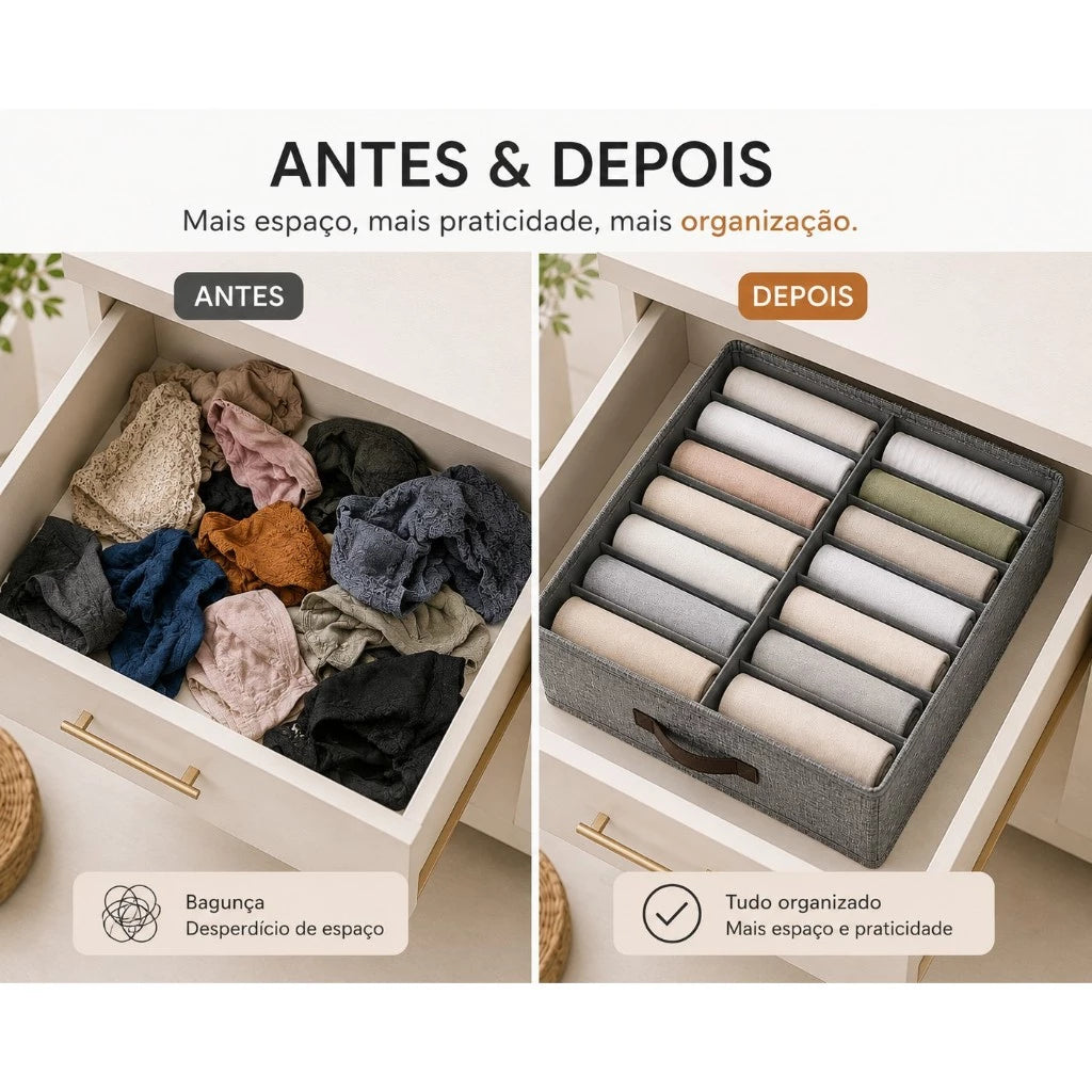 Organizador de Gavetas com Divisórias – Mais Ordem e Praticidade para suas Roupas e Acessórios