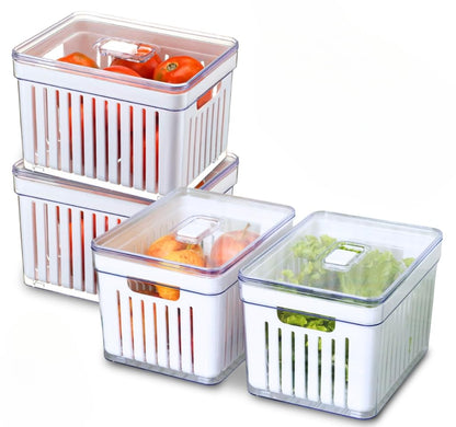 Kit Organizador De Geladeira Multiuso Acrílico Com Tampa