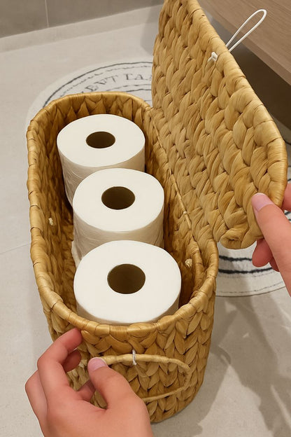 Cesta De Vime Armazenamento De Papel Higiênico