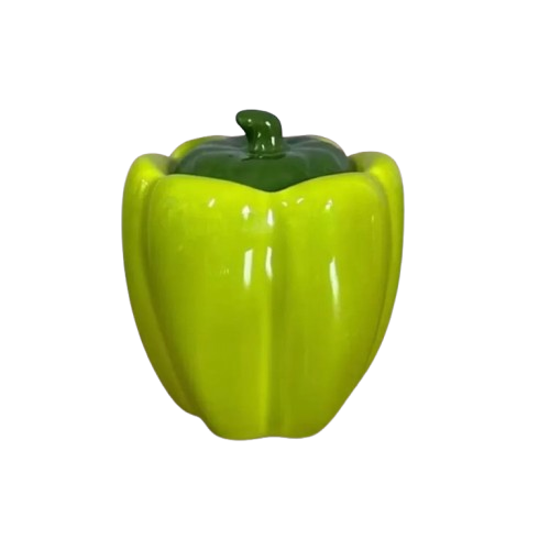 Porta Temperos de Cerâmica em Formato de Pimentão – Pote Decorativo 300ml para Cozinha