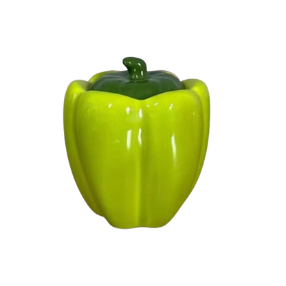 Porta Temperos de Cerâmica em Formato de Pimentão – Pote Decorativo 300ml para Cozinha
