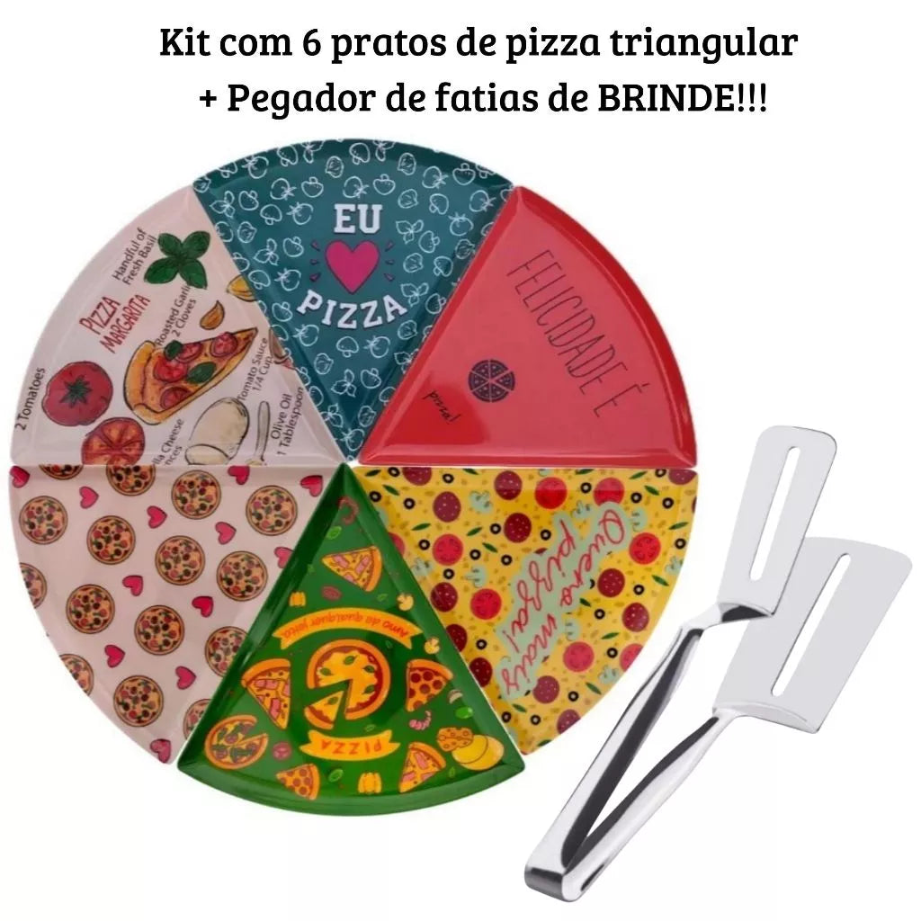 Pratos Pizza Triangulares ( Kit )