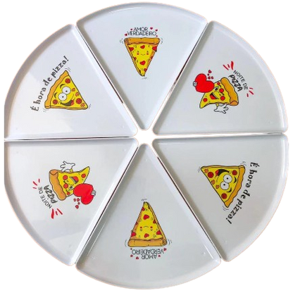 Pratos Melamina Fatia De Pizza ( Kit )