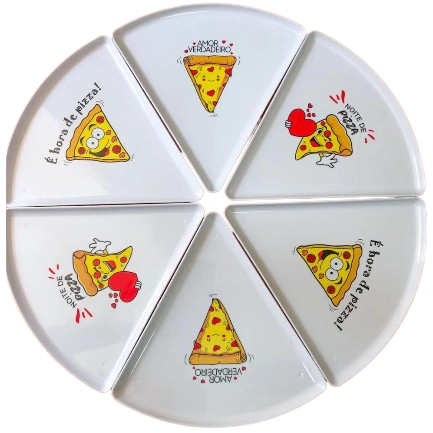 Pratos Melamina Fatia De Pizza ( Kit )