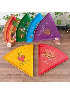 Pratos Pizza Triangulares ( Kit )